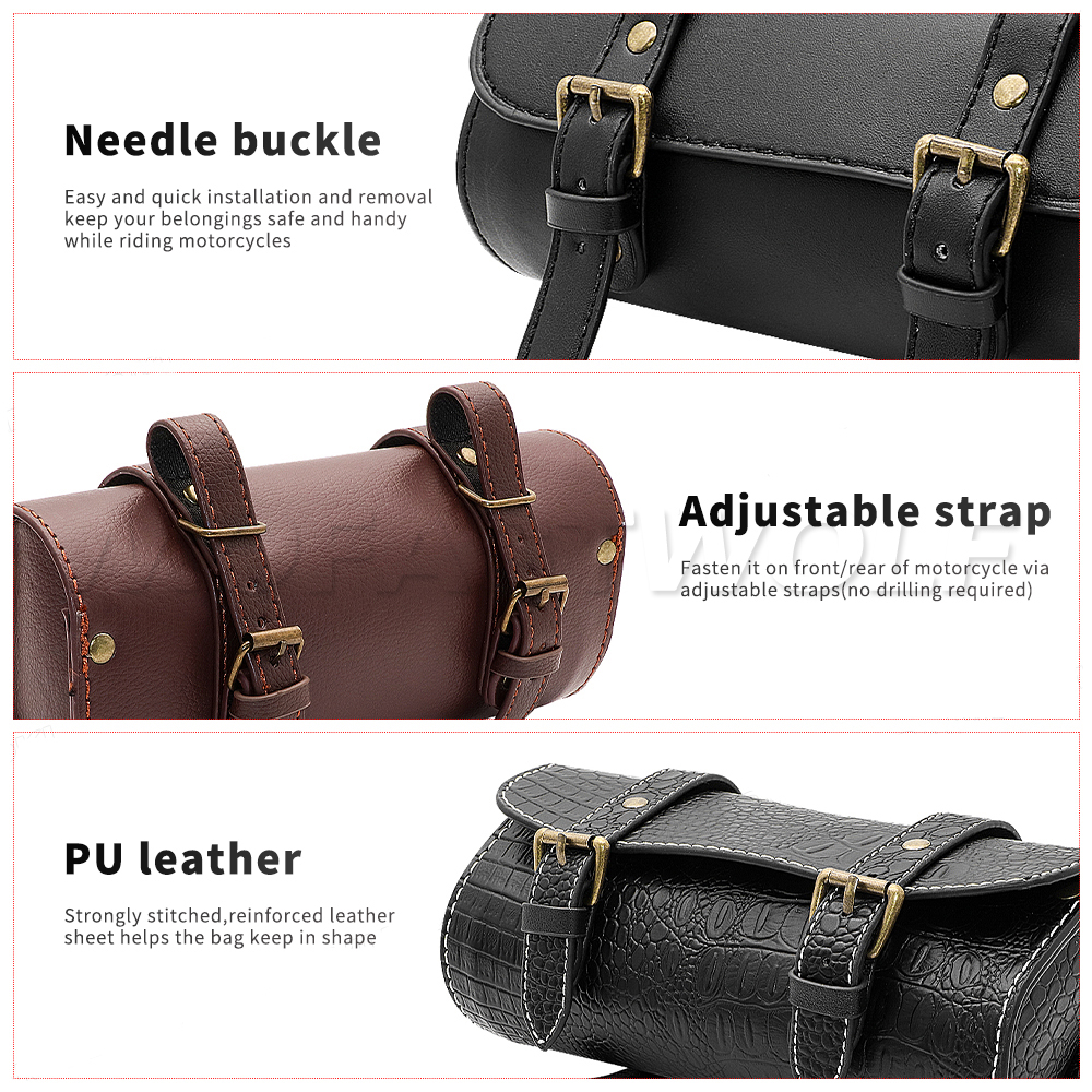 PU Motorcycle Cruiser Tool Bag - Leather Work Bag reseña y precio