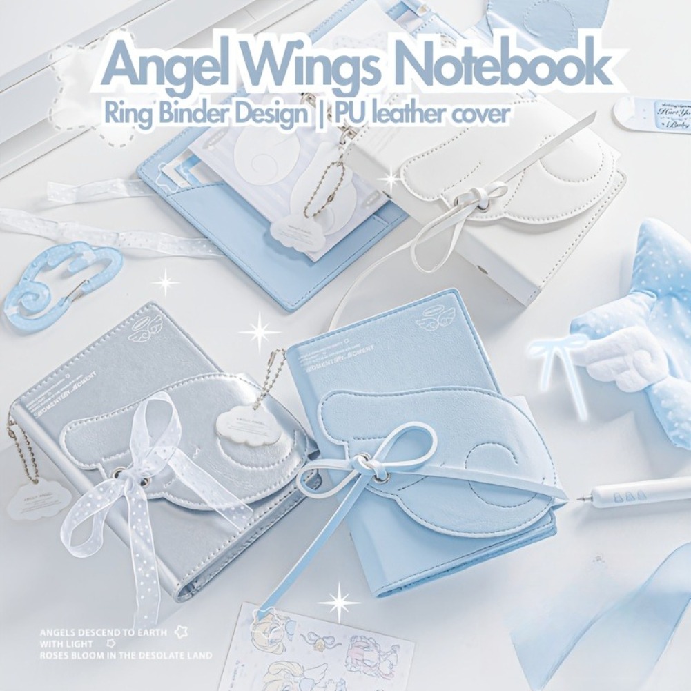 Kawaii Angel Wings Notebook A7 - Leather Work Diary reseña y precio