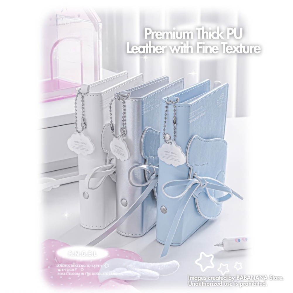 Kawaii Angel Wings Notebook A7 - Leather Work Diary reseña y precio