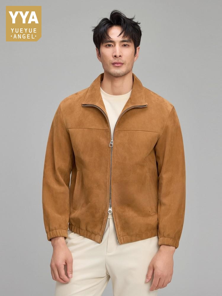 Luxury Mens Soft Natural Suede - Leather Work Jacket Mens reseña y precio