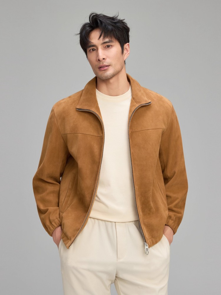 Luxury Mens Soft Natural Suede - Leather Work Jacket Mens reseña y precio