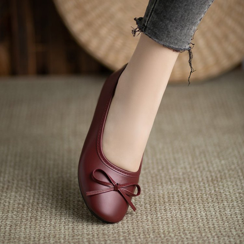 Elegant Bowknot Flat Shoes for - Leather Work Is reseña y precio