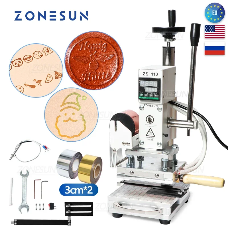 ZONESUN ZS110 Hot Foil Stampin - Leatherwork Hand Press reseña y precio
