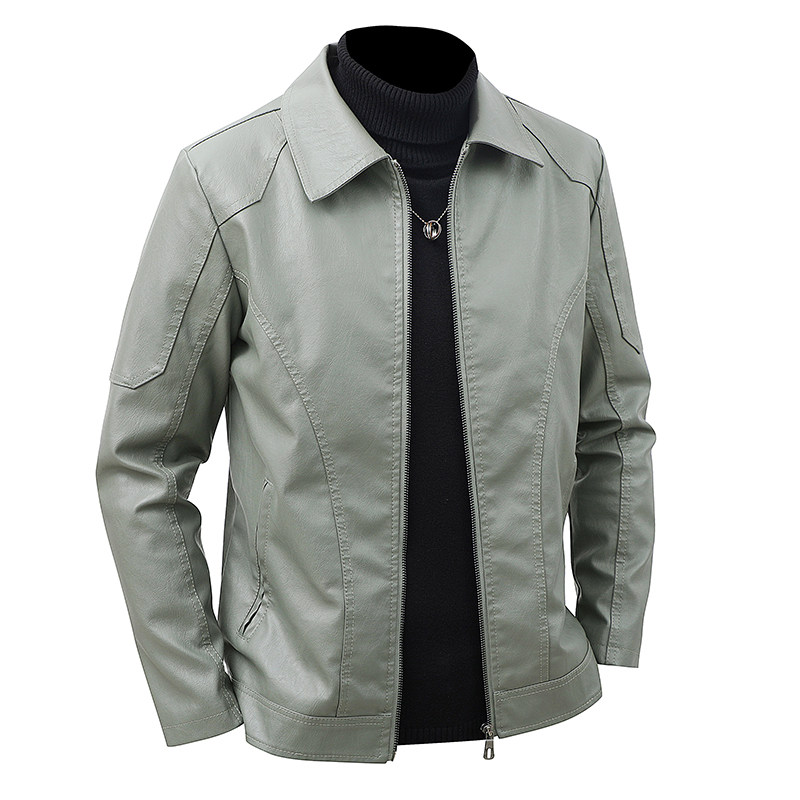 Men's Lapel Leather Jacket Spr - Leather Work Jacket Mens reseña y precio