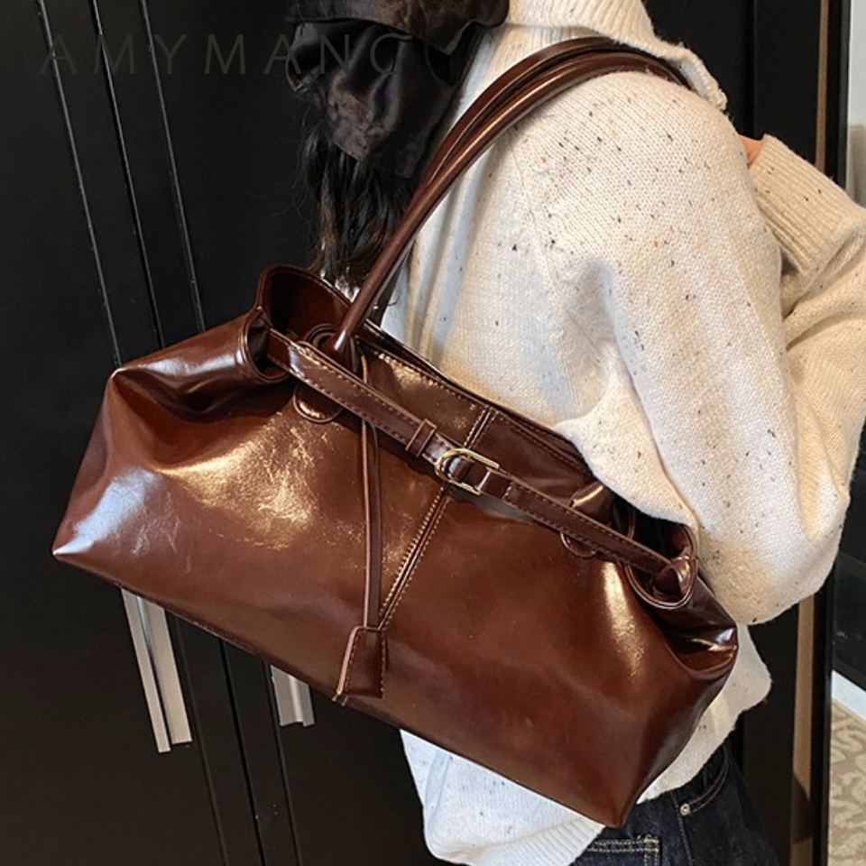 Winter Oil PU Leather Hobo Han - Leather Work Handbags reseña y precio