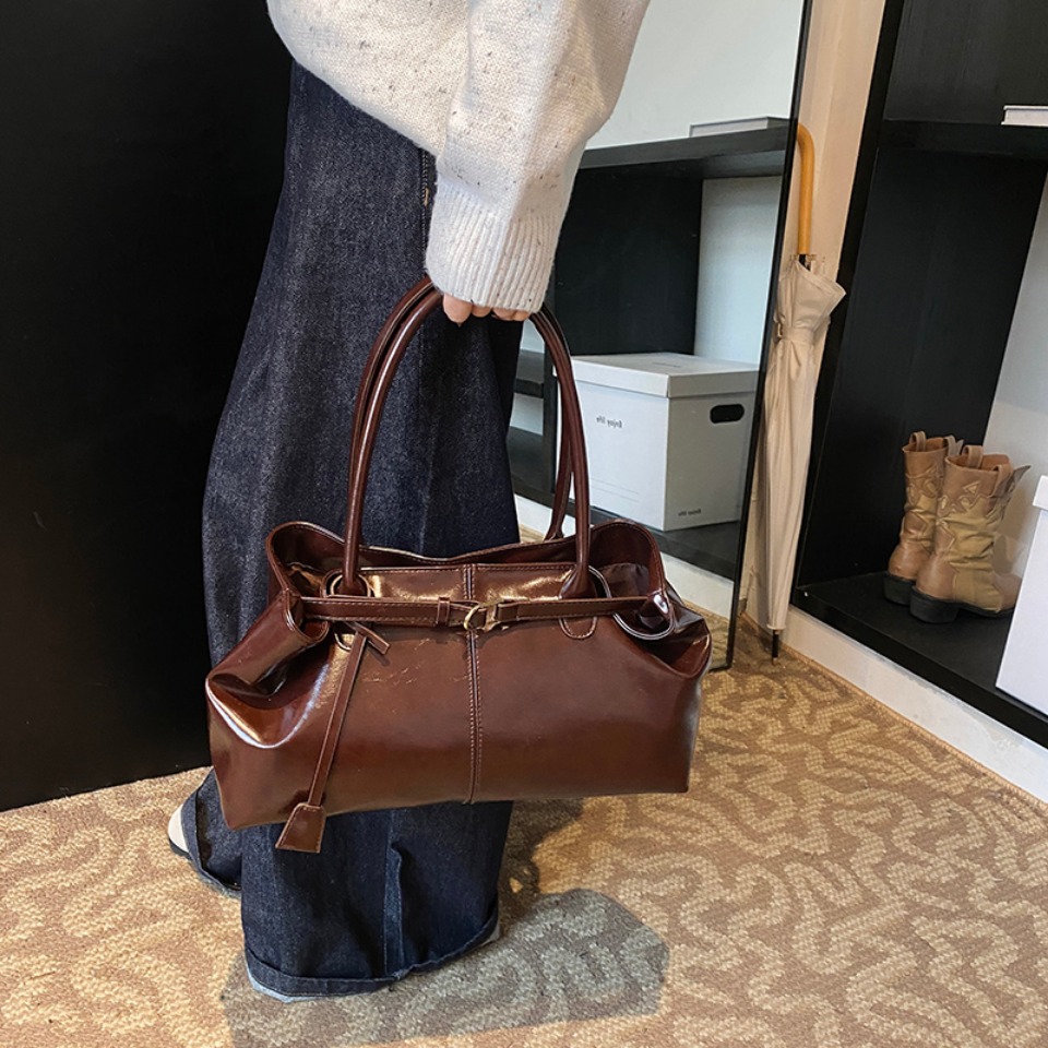 Winter Oil PU Leather Hobo Han - Leather Work Handbags reseña y precio