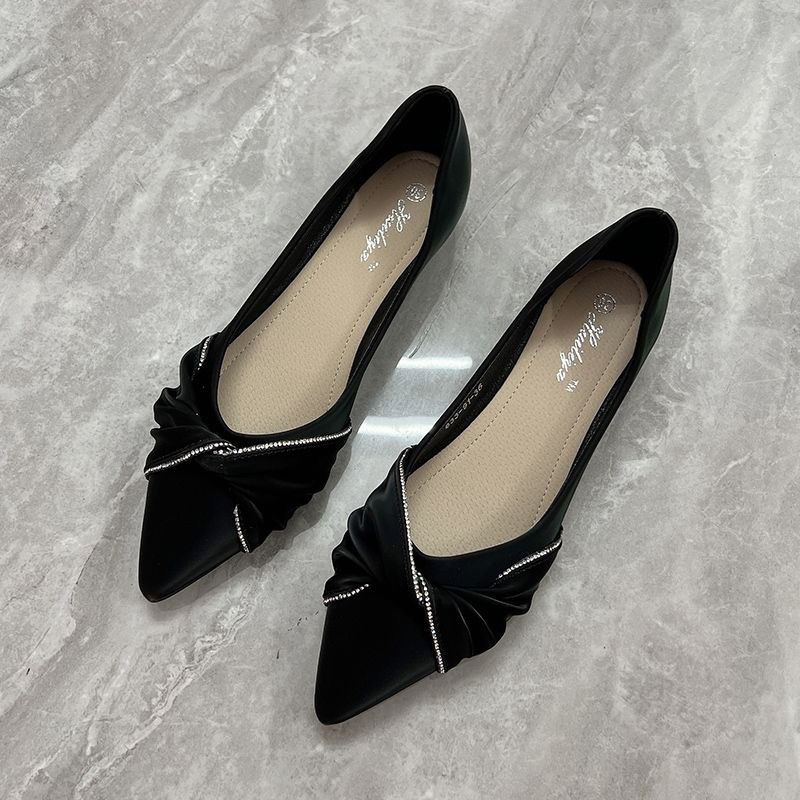 Flat shoes women's pointed hea - Leatherwork In French reseña y precio