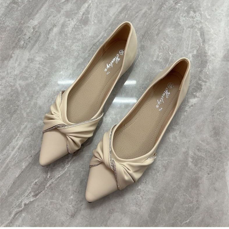Flat shoes women's pointed hea - Leatherwork In French reseña y precio