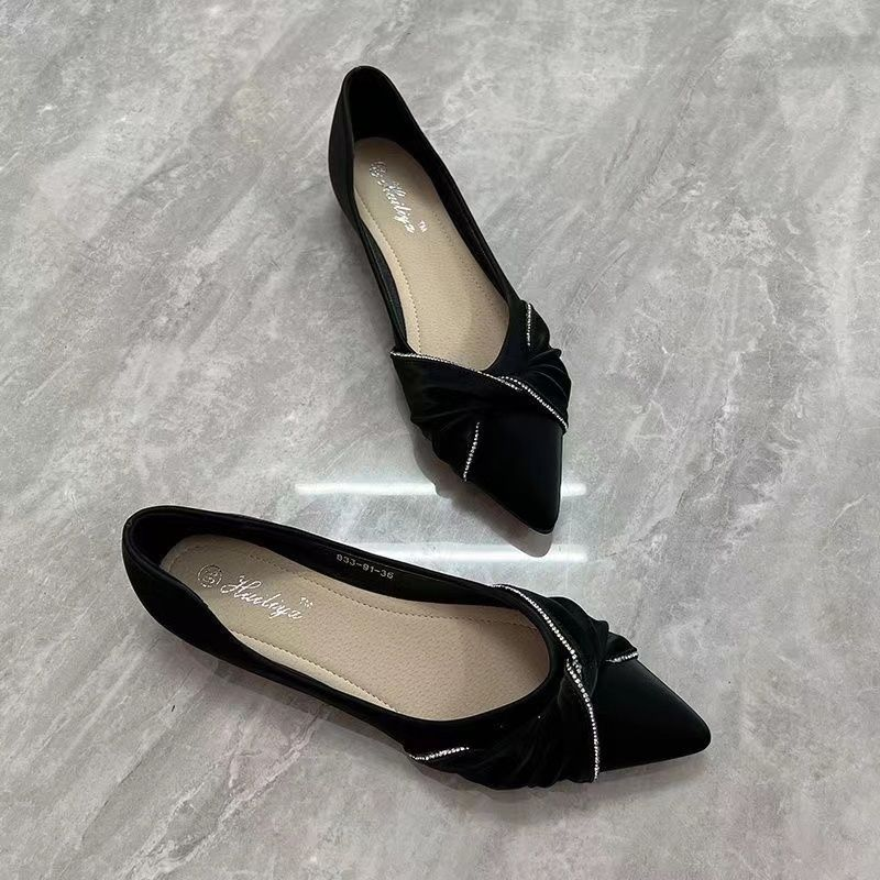 Flat shoes women's pointed hea - Leatherwork In French reseña y precio