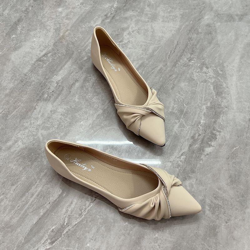 Flat shoes women's pointed hea - Leatherwork In French reseña y precio