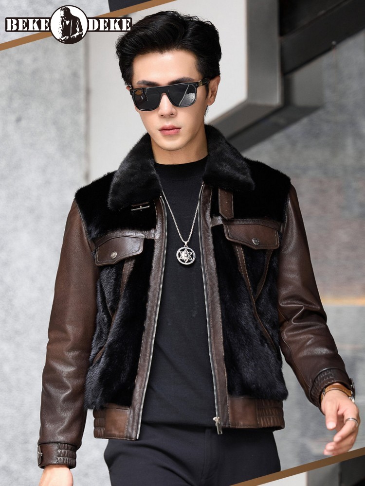 Luxury Business Men Winter Wor - Leather Work Jacket Mens reseña y precio