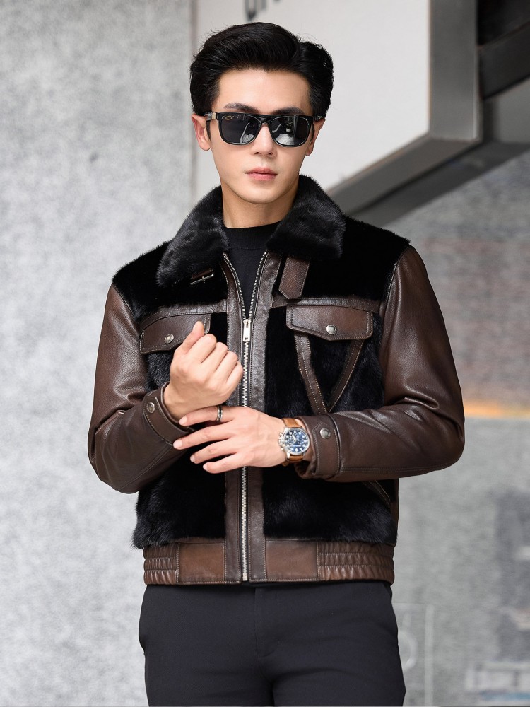 Luxury Business Men Winter Wor - Leather Work Jacket Mens reseña y precio