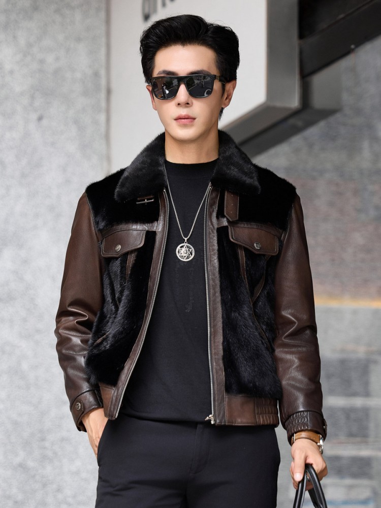 Luxury Business Men Winter Wor - Leather Work Jacket Mens reseña y precio