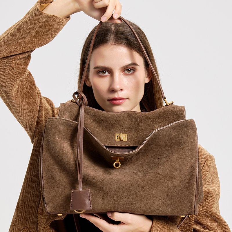 Ladies' large capacity genuine - Leather Work Handbags For Women reseña y precio