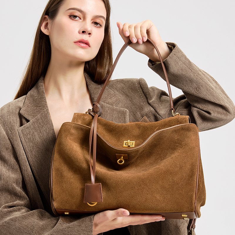 Ladies' large capacity genuine - Leather Work Handbags For Women reseña y precio