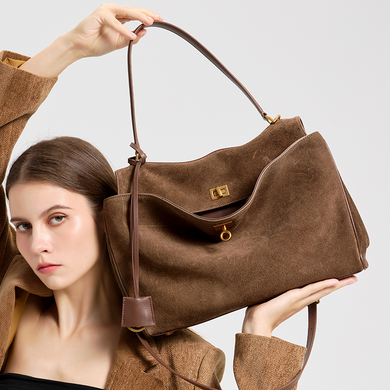 Ladies' large capacity genuine - Leather Work Handbags For Women reseña y precio
