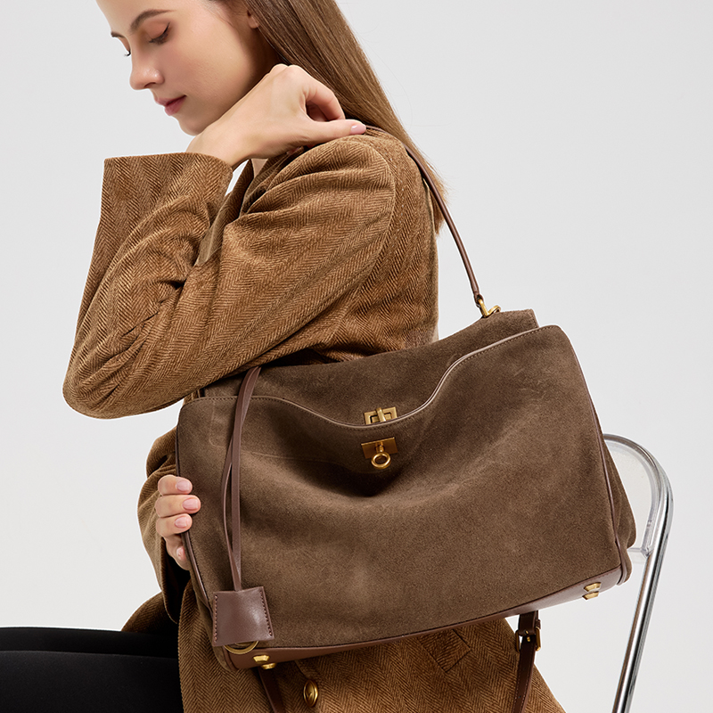 Ladies' large capacity genuine - Leather Work Handbags For Women reseña y precio