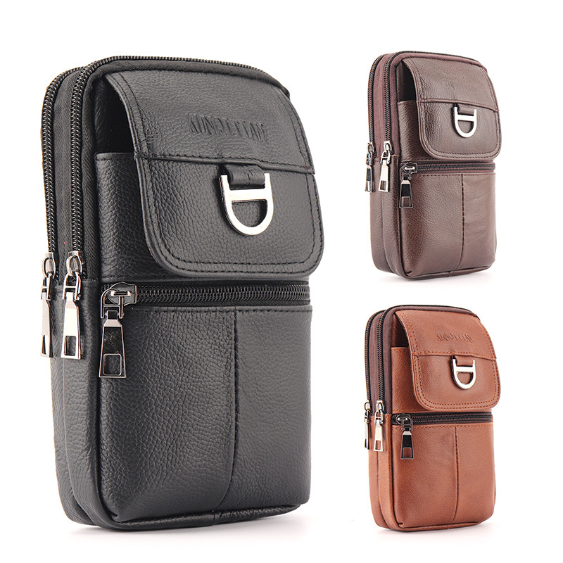 Men's leather waist bag - Larg - Leather Work Bag reseña y precio
