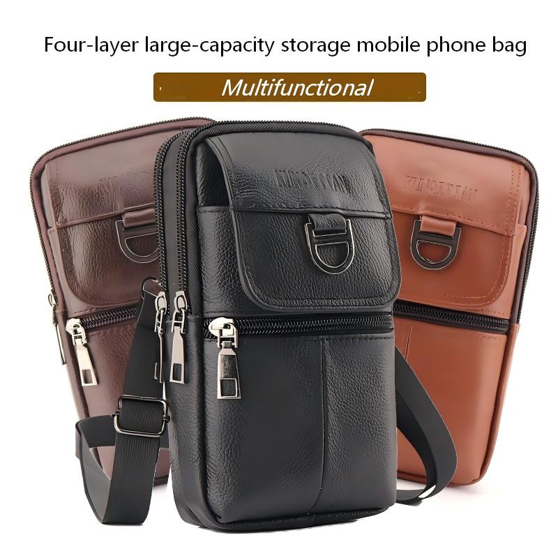 Men's leather waist bag - Larg - Leather Work Bag reseña y precio