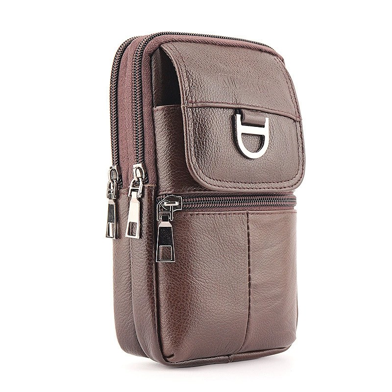 Men's leather waist bag - Larg - Leather Work Bag reseña y precio