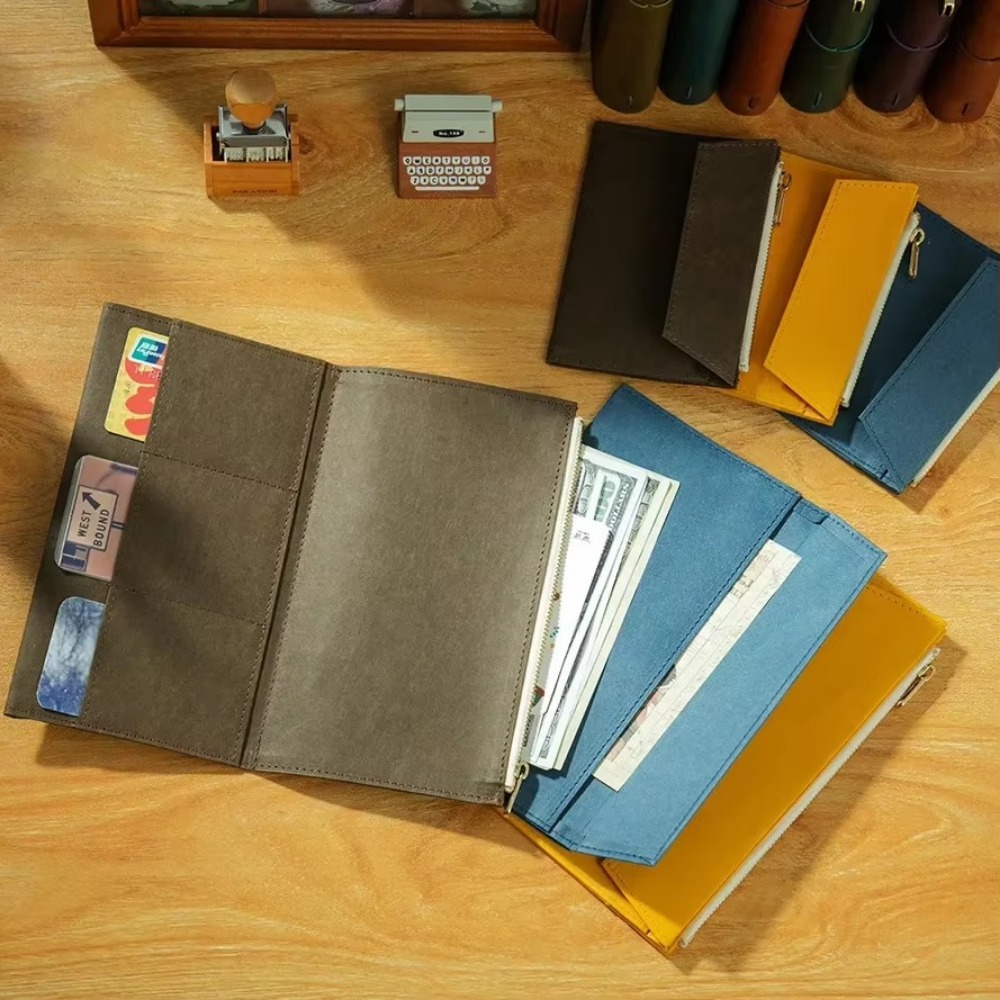 New Kraft Paper Zippered Pouch - Leather Work Diary reseña y precio