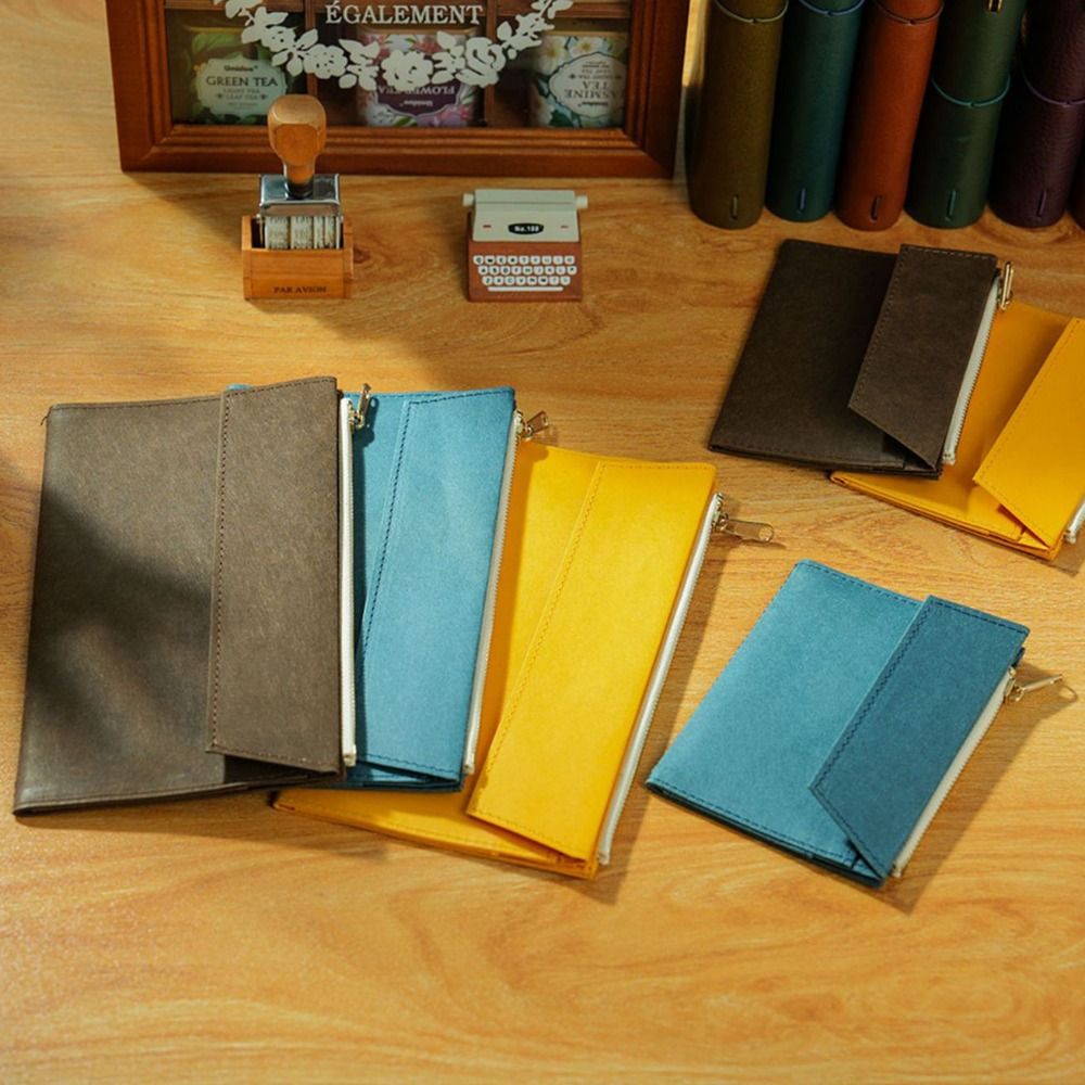 New Kraft Paper Zippered Pouch - Leather Work Diary reseña y precio