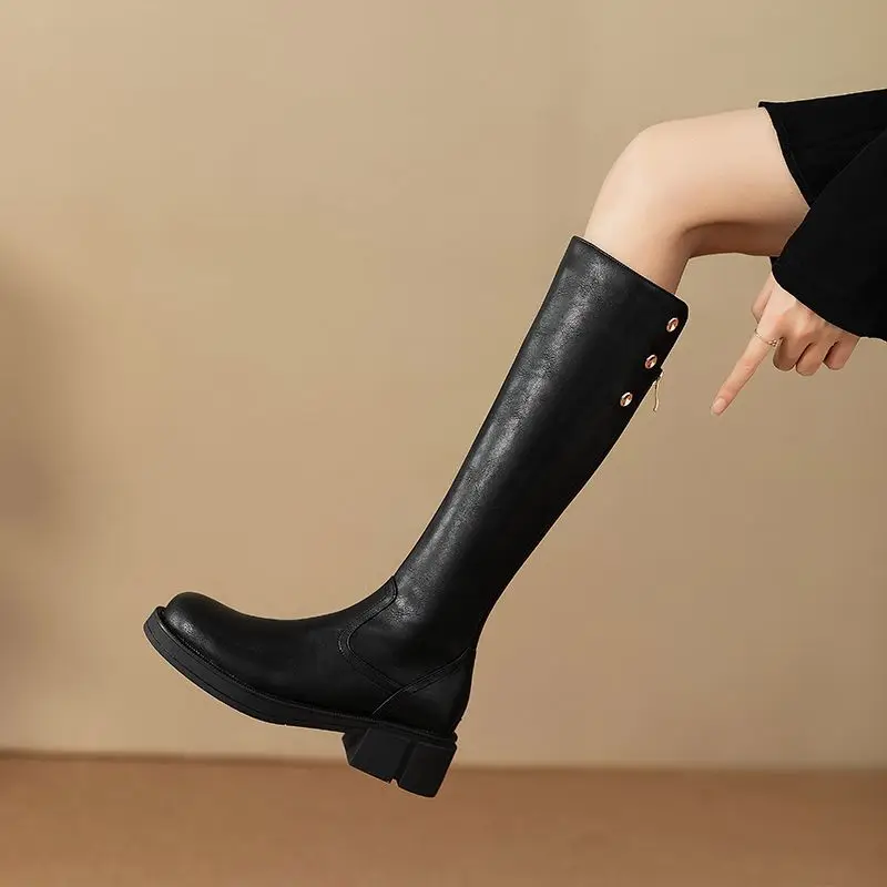 Autumn Winter Middle Heel Ladi - Leather Work Is reseña y precio