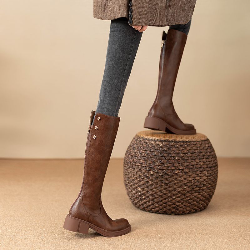 Autumn Winter Middle Heel Ladi - Leather Work Is reseña y precio